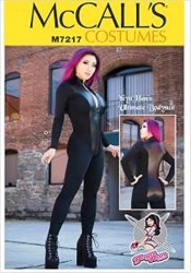 7217 McCalls Yaya Han Close Fit Bodysuit Long Sleeve Costume zipper / Stirrup Pants or Not  Pattern 14-22 New